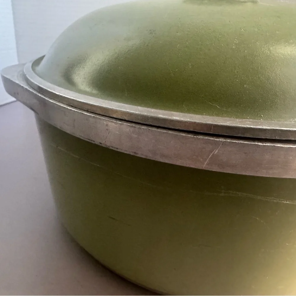 Vintage CLUB Dutch Oven Stock Pot Avocado Green Heavy Cast Aluminum 1960s